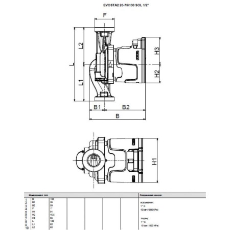 Циркуляционный насос DAB Evosta2 20-75/130 SOL PWM 1/2", 60188453